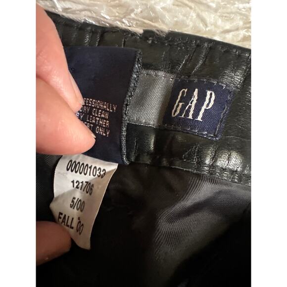 Vintage Gap Genuine Leather Pants Black Bootcut Motorcycle Style Sz 4 - Picture 9 of 10